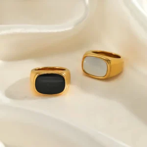 Black & White Ring — Stainless Steel | Glossy.pk product photo 2 | Glossy.pk Pakistan