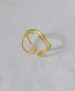 Wavy layered adjustable stainless steel ring — jewellery from Glossy.pk, Pakistan