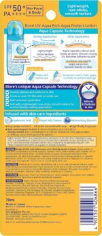 Biore UV Aqua Rich Aqua Protect Lotion Light Up Essence SPF50+PA++++ - 70ml Biore