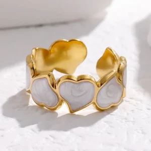 Black Clover Natural Stone Adjustable Ring