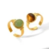 Natural Stone Adjustable Ring — Style 2 product photo 4 | Glossy.pk Pakistan