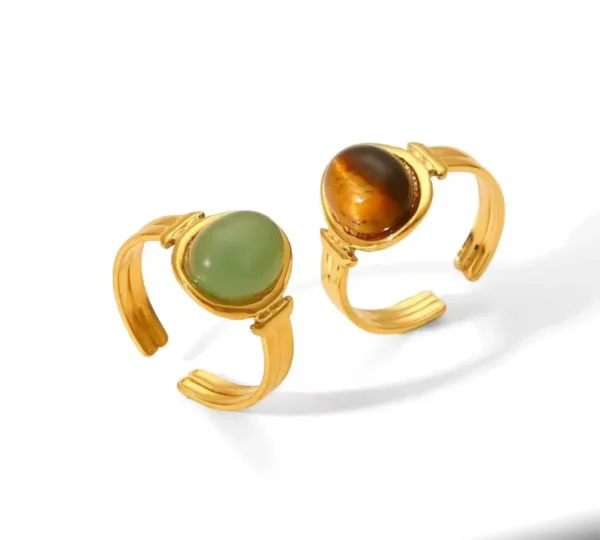 Natural Stone Adjustable Ring — Style 2 product photo 4 | Glossy.pk Pakistan