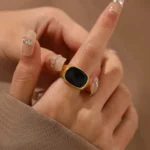 trendy Black & white ring - Image 3