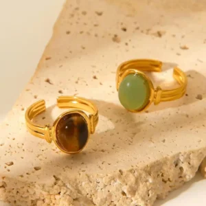 Natural Stone Adjustable Ring — Style 2