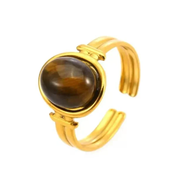 Natural Stone Adjustable Ring — Style 2 product photo 2 | Glossy.pk Pakistan