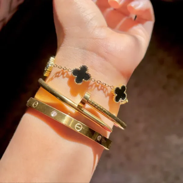 3‑Piece Trendy Clover Bracelet Combo Set product photo 3 | Glossy.pk Pakistan