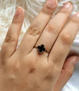 Black Clover Adjustable Stainless Steel Ring product photo 2 | Glossy.pk Pakistan