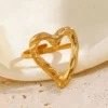 Chunky heart adjustable stainless steel ring — jewellery from Glossy.pk, Pakistan