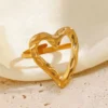Chunky heart adjustable stainless steel ring product photo 2 | Glossy.pk Pakistan