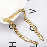 Zhongyi wishi European and American jewelry plated 18K gold bracelet foreign trade jewelry 6MM side bracelet factory spot wholesale