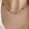 Titanium steel emerald geometric necklace high-grade cold style clavicle necklace fashion temperament accessories do not fade 34 anti-tarnish jewellery from Glossy.pk, Lahore