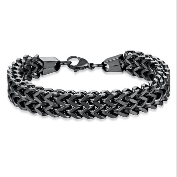 Hip Hop Titanium Steel Double-row Single-row Bracelet Positive and Negative Mesh 5x10mm Stainless Steel Bracelet anti-tarnish jewellery from Glossy.pk, Lahore