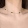 Titanium steel emerald geometric necklace high-grade cold style clavicle necklace fashion temperament accessories do not fade 34 anti-tarnish jewellery from Glossy.pk, Lahore