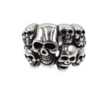 Zhongyi wish European and American vintage men's titanium steel ring Trendy male domineering steel ring Unique multiple skull rings Glossy.pk