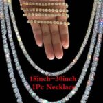TEMU New European and American Popular Hip Hop Rhinestone Necklace Men's and Women's Hip Hop Necklace Full Rhinestone Single Row Necklace Glossy.pk