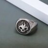 Skull flame ring — retro steel colour, sizes 7–9 product photo 2 | Glossy.pk Pakistan
