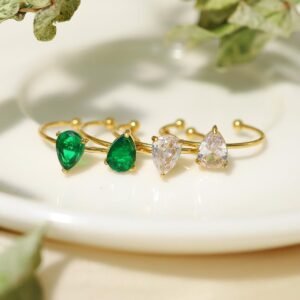 Retro Teardrop Open Ring