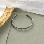 AliExpress cross-border new angel wing bracelet personality ins plated antique silver opening adjustable bracelet wholesale