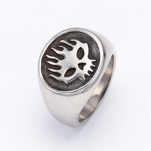 Skull flame ring — retro steel colour, sizes 7–9 product photo 4 | Glossy.pk Pakistan