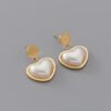 Double layer love butterfly pendant stud earrings stainless steel plated 18K gold plating versatile gradient earrings 21 anti-tarnish jewellery from Glossy.pk, Lahore