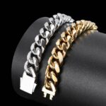 Men’s Cuban Bracelet – 18K Gold Plated on 925 Sterling Silver Glossy.pk