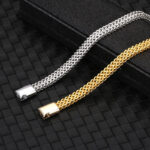 Zhongyi double-row stainless steel braided double-row 4x8 positive and negative keel magnet buckle bracelet jewelry source factory wholesale Glossy.pk