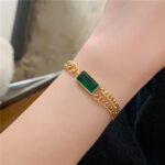 2024 new 18K gold high-quality gold snake bone chain anklet women's ins cold wind simple forest system does not fade 30 Glossy.pk