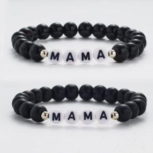 Black Bead Bracelet — Matte or Glossy