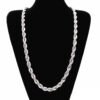 Silver 4mm Chain Men’s Twisted Rope Necklace Bracelet Fashion Women’s Men’s Silver Twist Necklace Quality Jewelry Set anti-tarnish jewellery from Glossy.pk, Lahore