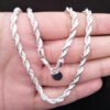 Silver Necklace & Bracelet Set — 40cm + 20cm product photo 3 | Glossy.pk Pakistan
