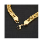 TEMU cross-border titanium steel lion head bracelet European and American men's hip hop bracelet 4*8mm stainless steel chain jewelry Glossy.pk