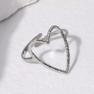 Big Heart Love Ring — Gold or Steel Colour product photo 3 | Glossy.pk Pakistan