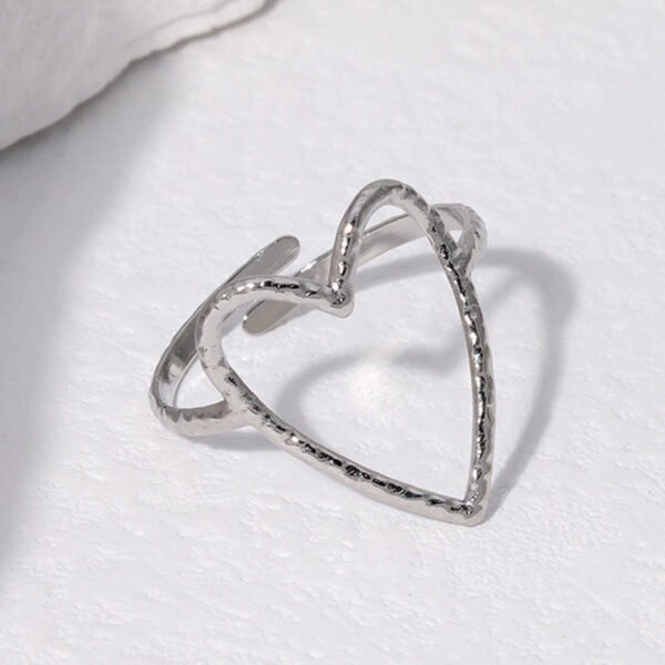 Personality exaggerated stainless steel love ring 18K gold plated ring opening adjustable ring anti-tarnish jewellery from Glossy.pk, Lahore