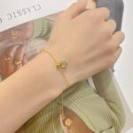 2024 new 18K gold high-quality gold snake bone chain anklet women's ins cold wind simple forest system does not fade 30 Glossy.pk