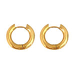 European and American INS style creative splicing 18k gold-plated stainless steel jewelry gold and silver hoop earrings women's jewelry does not fade Glossy.pk