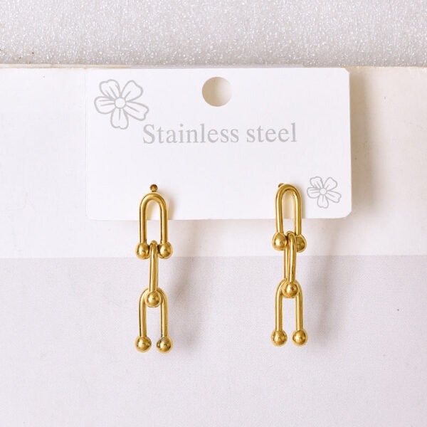 Double layer love butterfly pendant stud earrings stainless steel plated 18K gold plating versatile gradient earrings 21 anti-tarnish jewellery from Glossy.pk, Lahore