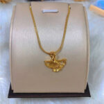 Necklace female Sansheng is fortunate to have ginkgo biloba necklace versatile commuter clavicle chain factory direct sales Glossy.pk