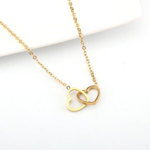 Double Heart Double Circle Clavicle Necklace product photo 2 | Glossy.pk Pakistan