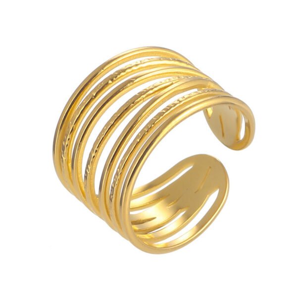 Niche designer ring men and women trendy open index finger ring personality simple metal ring titanium steel does not fade anti-tarnish jewellery from Glossy.pk, Lahore