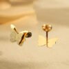 Love butterfly letter earrings stainless steel light luxury exaggerated sense of luxury anti-tarnish jewellery from Glossy.pk, Lahore