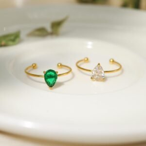Retro Teardrop Open Ring product photo 2 | Glossy.pk Pakistan
