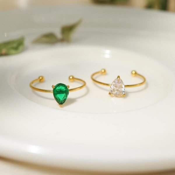 Retro Teardrop Open Ring product photo 2 | Glossy.pk Pakistan