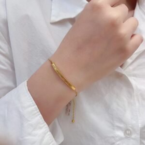 Letter Pull-Out Adjustable Bracelet — Gold & Steel Colours