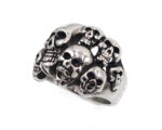Zhongyi wish European and American vintage men's titanium steel ring Trendy male domineering steel ring Unique multiple skull rings Glossy.pk
