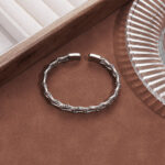 TEMU New Design Woven Double Layer Bamboo Men's Bracelet Personality Vintage Open Bracelet Men's Casual Party Gifts