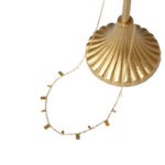 Super beauty spot clavicle chain geometric round square pear-shaped temperament small necklace titanium steel plated 18K gold wholesale Glossy.pk