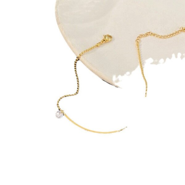 Trendy Summer Women’s 18k Gold Anklet Net Red Smile Zircon Ins Anklet Women’s Simple anti-tarnish jewellery from Glossy.pk, Lahore