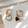 Double layer love butterfly pendant stud earrings stainless steel plated 18K gold plating versatile gradient earrings 21 anti-tarnish jewellery from Glossy.pk, Lahore