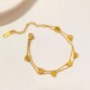 Heart-shaped double-layered new bracelet, stainless steel, fashion hand jewelry, versatile and trendy anti-tarnish jewellery from Glossy.pk, Lahore