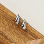 French fashion INS style 1m4K gold stainless steel earrings heart ring pendant titanium steel earrings women's love ear Glossy.pk